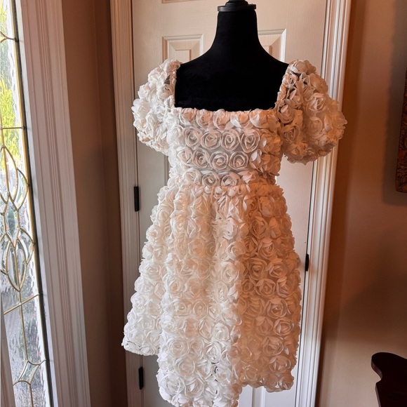 Altar'd State Cream Rosette Mini Dress - Picture 2 of 10